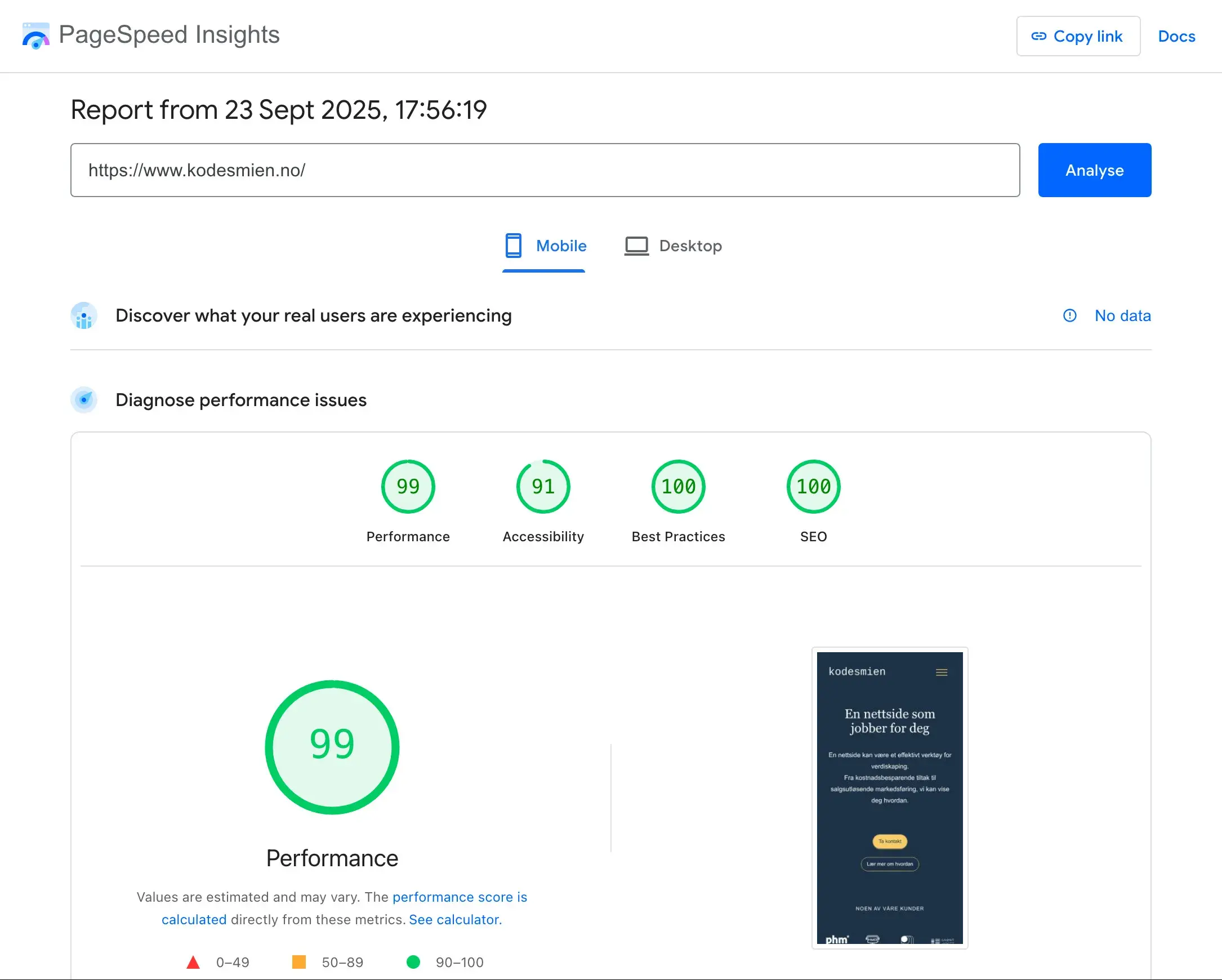 Pagespeed Insight